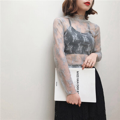 Summer Women Lace Floral Embroidery Blouses Shirt Ladies Tops Sexy Mesh Blouses Transparent Elegant See-through Black Shirt
Summer Women Lace Floral Embroidery Blouses Shirt Ladies Tops Sexy Mesh Blouses Transparent Elegant See-through Black Shirt
