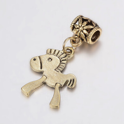 Tibetan Style Alloy European Dangle Beads Large Hole Pendants Cadmium Free & Lead Free Horse Antique Golden 31mm Hole 4mm
Tibetan Style Alloy European Dangle Beads Large Hole Pendants Cadmium Free & Lead Free Horse Antique Golden 31mm Hole 4mm