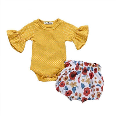 Newborn Infant Baby Girl Cute Flare Sleeve Romper Bodysuit TopShorts Pants Bottoms 2Pcs Outfits Clothes Set
Newborn Infant Baby Girl Cute Flare Sleeve Romper Bodysuit TopShorts Pants Bottoms 2Pcs Outfits Clothes Set