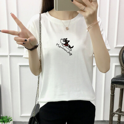 Woman Dog Print Solid Tshirt T-shirt Summer Puppy Short Sleeve O-Neck Cotton Women Top Slim Fit Soft Women T-shirt
Woman Dog Print Solid Tshirt T-shirt Summer Puppy Short Sleeve O-Neck Cotton Women Top Slim Fit Soft Women T-shirt