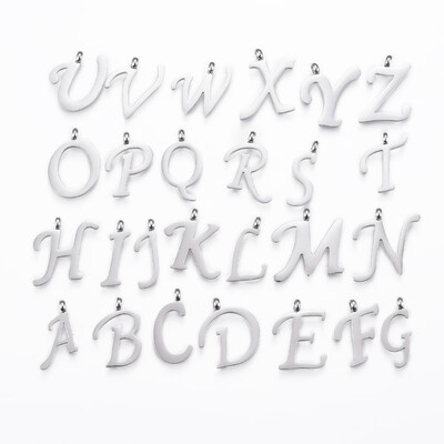 304 Stainless Steel Alphabet Pendants Initial Letter AZ Stainless Steel Color 1519x5519x2mm Hole 2mm
304 Stainless Steel Alphabet Pendants Initial Letter AZ Stainless Steel Color 1519x5519x2mm Hole 2mm