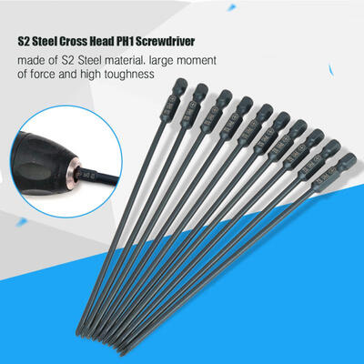 Greensen 10pcs S2 Steel Cross Head PH1 Screwdriver Bits Set 14inch Hex Shank 150mm
Greensen 10pcs S2 Steel Cross Head PH1 Screwdriver Bits Set 14inch Hex Shank 150mm
