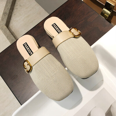 Coarse-heeled sandals&slippers women wear 2019 new summer Joker knit Baotou half slippers square Mueller shoes heel
Coarse-heeled sandals&slippers women wear 2019 new summer Joker knit Baotou half slippers square Mueller shoes heel
