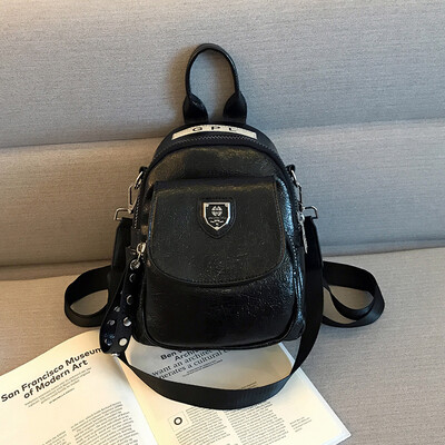 Double shoulder bag female bag new Korean version fashion rivet schoolbag leisure soft skin lady small backpack single shoulde
Double shoulder bag female bag new Korean version fashion rivet schoolbag leisure soft skin lady small backpack single shoulde