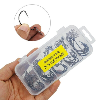 50PCS Worm Hooks Set with Tackle Box Fishing Crank Hooks Set Spring Twist Hooks for Soft Fishing Baits
50PCS Worm Hooks Set with Tackle Box Fishing Crank Hooks Set Spring Twist Hooks for Soft Fishing Baits
