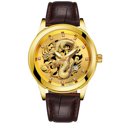 Gobestart Waterproof Mens Gold Dragon Sculpture Quartz Watch Luxury Men Leather Wristwatch
Gobestart Waterproof Mens Gold Dragon Sculpture Quartz Watch Luxury Men Leather Wristwatch