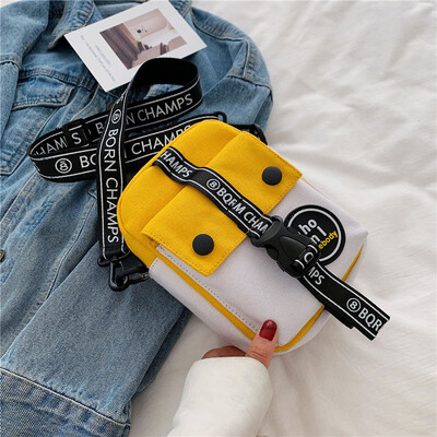 Qiao Bani 2019 new Korean chic fashion port wind wild hit color canvas small square bag shoulder diagonal female bag
Qiao Bani 2019 new Korean chic fashion port wind wild hit color canvas small square bag shoulder diagonal female bag