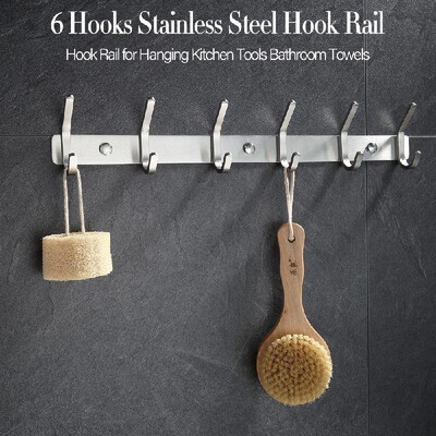 Hook Rail Hook Rack 6 Hooks Stainless Steel Home Hook Towel Hook for Hanging Kitchen Tools Bathroom Towels
Hook Rail Hook Rack 6 Hooks Stainless Steel Home Hook Towel Hook for Hanging Kitchen Tools Bathroom Towels