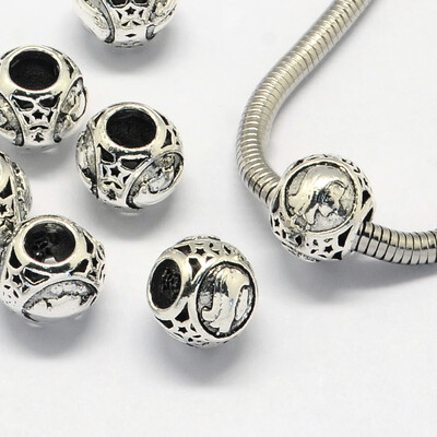 Alloy European Beads Large Hole Rondelle Beads with ConstellationZodiac Sign Antique Silver Virgo 105x9mm Hole 45mm
Alloy European Beads Large Hole Rondelle Beads with ConstellationZodiac Sign Antique Silver Virgo 105x9mm Hole 45mm