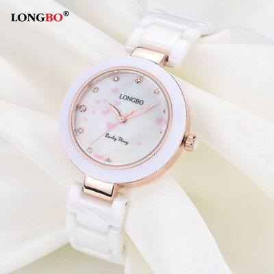 Trend ceramic watch with white female Korean fashion pink love watch student 80107
Trend ceramic watch with white female Korean fashion pink love watch student 80107