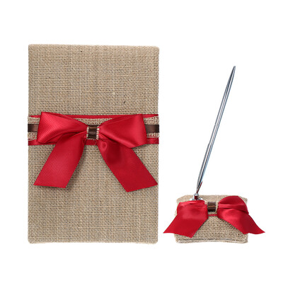 Wedding Guest Book&Pen Set Holder Burlap Decoration Rustic Elegant Wedding Ceremony Red
Wedding Guest Book&Pen Set Holder Burlap Decoration Rustic Elegant Wedding Ceremony Red