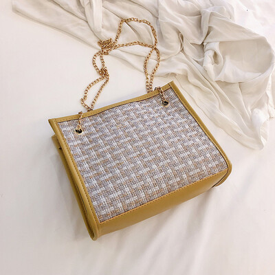 2019 new simple contrast color woven bag fashion casual wild shoulder bag female Sen temperament chain Messenger bag
2019 new simple contrast color woven bag fashion casual wild shoulder bag female Sen temperament chain Messenger bag