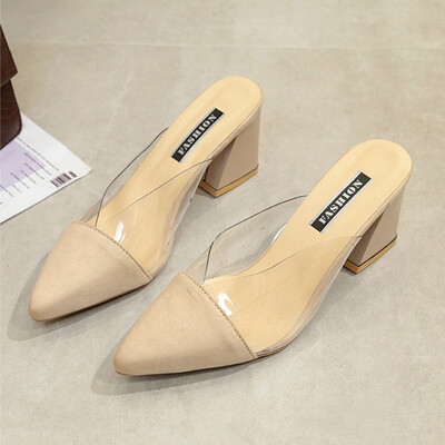 Pointed half slippers women summer 2019 new fashion thick with Baotou sandals Joker net red muller slippers women wear
Pointed half slippers women summer 2019 new fashion thick with Baotou sandals Joker net red muller slippers women wear