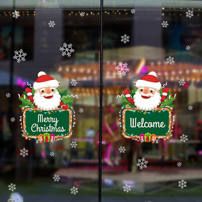 〖Follure〗Christmas Living Room Xmas Santa Claus Snowman Elk Wall Stickers Window Decor