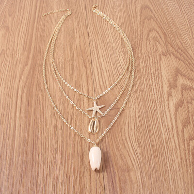 New Gold Alloy Beach Cowrie Shell Necklace for Women Conch Chain Pendant Necklace Summer Jewelry Starfish Collar 2019
New Gold Alloy Beach Cowrie Shell Necklace for Women Conch Chain Pendant Necklace Summer Jewelry Starfish Collar 2019