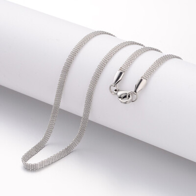 304 Stainless Steel Necklace Making Mesh Chains with Lobster Clasps Stainless Steel Color 1969"500mm 3mm
304 Stainless Steel Necklace Making Mesh Chains with Lobster Clasps Stainless Steel Color 1969"500mm 3mm