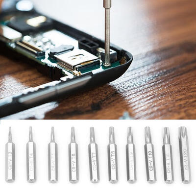 Greensen 10PCS 4mm Shank Pentalobe Screwdriver Bits Set Repair Tools T3T4T5T6T7T8T9T10T15T20
Greensen 10PCS 4mm Shank Pentalobe Screwdriver Bits Set Repair Tools T3T4T5T6T7T8T9T10T15T20