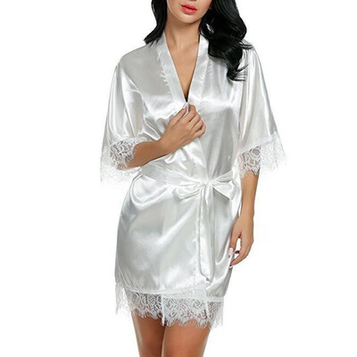 Women Cardigan Dress Chemise Nightgown Lace Splice V Neck Solid Lingerie Sleepwear Pajamas
Women Cardigan Dress Chemise Nightgown Lace Splice V Neck Solid Lingerie Sleepwear Pajamas
