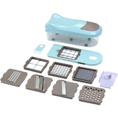 Multi-functional Manual Kitchen Slicer Vegetable Cutter Potato Peeler Carrot Grater Dicer with 8 Different Blades Kitchen Gadget T
Multi-functional Manual Kitchen Slicer Vegetable Cutter Potato Peeler Carrot Grater Dicer with 8 Different Blades Kitchen Gadget T