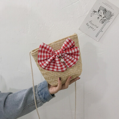 2019 new casual simple woven bucket bag female fashion wild cute bow temperament shoulder Messenger bag
2019 new casual simple woven bucket bag female fashion wild cute bow temperament shoulder Messenger bag
