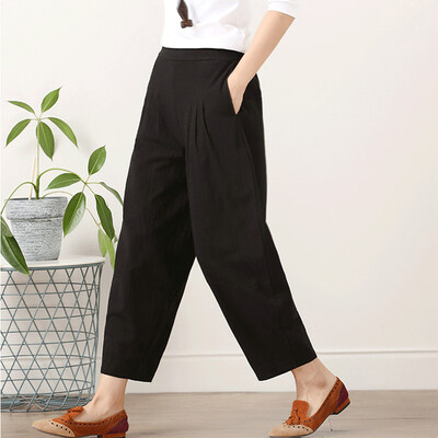 Tailored Womens Cotton And Linen Plus Size Pure Color Easy Haren Pants Broad Leg Pants
Tailored Womens Cotton And Linen Plus Size Pure Color Easy Haren Pants Broad Leg Pants