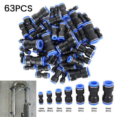 63PCS Quick Connect Fittings Push to Connect Tube Fitting Air Tool Fittings Straight Push Quick Release
63PCS Quick Connect Fittings Push to Connect Tube Fitting Air Tool Fittings Straight Push Quick Release