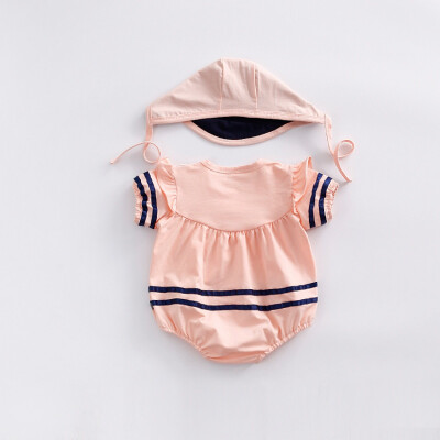 Summer Baby Cotton Striped Pattern Infant Short Sleeve JumpsuitHat Newborn Romper Set
Summer Baby Cotton Striped Pattern Infant Short Sleeve JumpsuitHat Newborn Romper Set