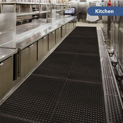 60" x 36" Strip Kitchen Industrial Multi-functional Anti-fatigue Drainage Rubber Non-slip Hexagonal Mat
60" x 36" Strip Kitchen Industrial Multi-functional Anti-fatigue Drainage Rubber Non-slip Hexagonal Mat