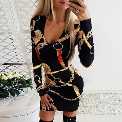 Sexy Women Autumn Print Dress V Neck Long Sleeve Bodycon Fashion Nightclub Party Mini Dress
Sexy Women Autumn Print Dress V Neck Long Sleeve Bodycon Fashion Nightclub Party Mini Dress
