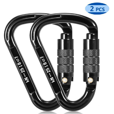 2pcs 25KN Screw Locking Gate Carabiner Snag Free Clip D-shape Carabiner Quick Clip Climbing Backpacking Rappelling
2pcs 25KN Screw Locking Gate Carabiner Snag Free Clip D-shape Carabiner Quick Clip Climbing Backpacking Rappelling