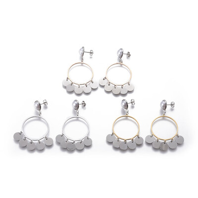 304 Stainless Steel Dangle Stud Earrings with Acrylic Imitation Pearl Beads Flat Round Mixed Color 63mm Pin 08mm
304 Stainless Steel Dangle Stud Earrings with Acrylic Imitation Pearl Beads Flat Round Mixed Color 63mm Pin 08mm