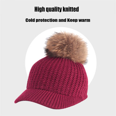 Tailored Women Autumn Winter Outdoor Warm Fur Ball Hats Crochet Knit Holey Beanie Cap
Tailored Women Autumn Winter Outdoor Warm Fur Ball Hats Crochet Knit Holey Beanie Cap