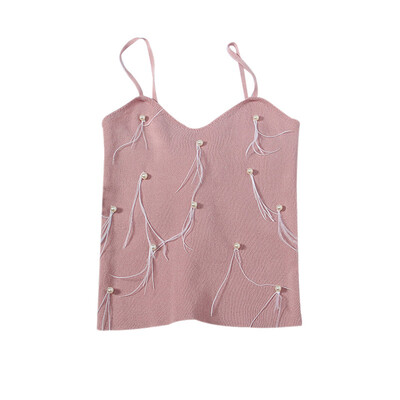Women Casual Basic Sexy Versatile Slim Pearl Feather Sling Bottoming Stretch Camisole Tops
Women Casual Basic Sexy Versatile Slim Pearl Feather Sling Bottoming Stretch Camisole Tops