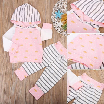 Toddler Infant Newborn Baby Boy Girl Crown Hooded Tops Pants Outfits Set Clothes
Toddler Infant Newborn Baby Boy Girl Crown Hooded Tops Pants Outfits Set Clothes