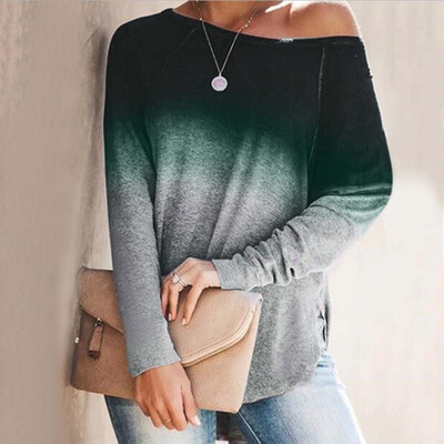 Tailored New Womens Fashion Autumn And Winter Gradual Color Backless Off-Shoulder Shirt
Tailored New Womens Fashion Autumn And Winter Gradual Color Backless Off-Shoulder Shirt