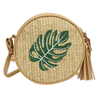 Women Round Straw Shoulder Bag Crossbody Bag Leaf Pineapple Embroidered Vintage Holiday Summer Beach Casual Small Bag
Women Round Straw Shoulder Bag Crossbody Bag Leaf Pineapple Embroidered Vintage Holiday Summer Beach Casual Small Bag