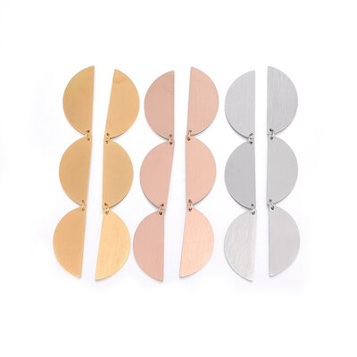 304 Stainless Steel Stud Earrings Dangle Earrings Half Round Mixed Color 80x11x1mm Pin 08mm
304 Stainless Steel Stud Earrings Dangle Earrings Half Round Mixed Color 80x11x1mm Pin 08mm