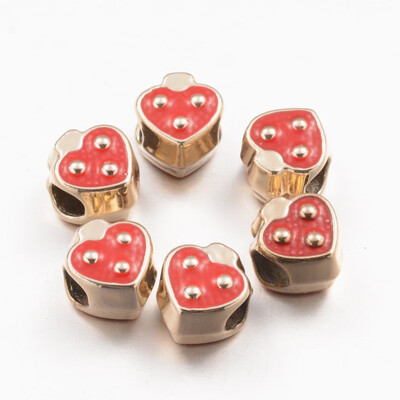 Alloy Enamel European Beads Large Hole Beads Heart Golden Plated Red 11x95x75mm Hole 45mm
Alloy Enamel European Beads Large Hole Beads Heart Golden Plated Red 11x95x75mm Hole 45mm