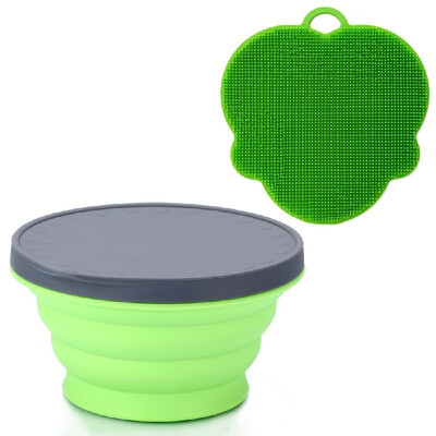 Silicone Collapsible Portable Bowl Expandable Bowl with Lid&Silicone Dish Sponge for Travel Camping Hiking
Silicone Collapsible Portable Bowl Expandable Bowl with Lid&Silicone Dish Sponge for Travel Camping Hiking