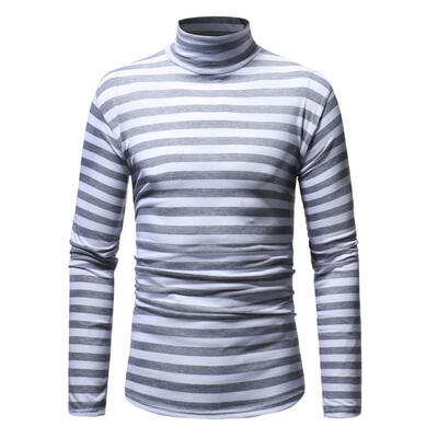 Autumn Winter Stand Collar Striped Long-Sleeve Mens T-Shirt Casual Male Base Shirt Top Tee
Autumn Winter Stand Collar Striped Long-Sleeve Mens T-Shirt Casual Male Base Shirt Top Tee
