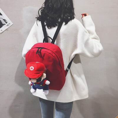 Backpack female 2019 new Korean version of the wild cartoon Mario bag Harajuku student large capacity canvas backpack
Backpack female 2019 new Korean version of the wild cartoon Mario bag Harajuku student large capacity canvas backpack