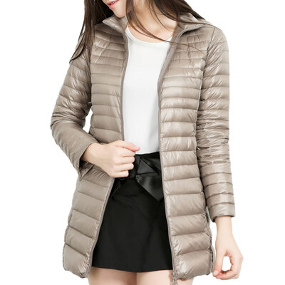 Toponeto Womens Light weight Packable Down Coat Stand Collar Long Down Jacket
Toponeto Womens Light weight Packable Down Coat Stand Collar Long Down Jacket