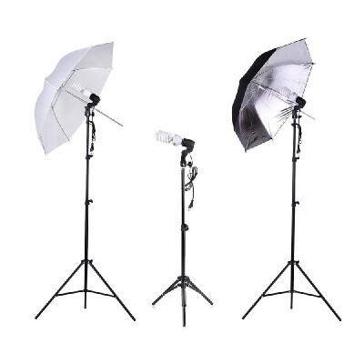 Andoer Photo Studio Kit 2 2m Light Stand 3 45W Bulb 2 83cm Translucent White Soft Umbrella 2 83cm Black&Silver Umbrel
Andoer Photo Studio Kit 2 2m Light Stand 3 45W Bulb 2 83cm Translucent White Soft Umbrella 2 83cm Black&Silver Umbrel