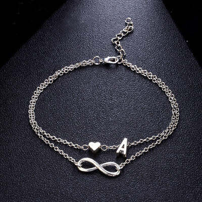 Cross-border explosions feet 26 English letters alloy 8 words unlimited love heart anklet double jewelry wholesale
Cross-border explosions feet 26 English letters alloy 8 words unlimited love heart anklet double jewelry wholesale