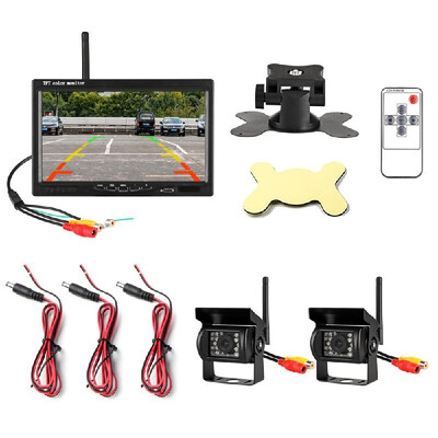 Monitor Reversing Camera Rear View Kit 120° Wide Angle Night Vision IP67 Waterproof Rear View Digital Dual Camera 24GHz 7in Wides
Monitor Reversing Camera Rear View Kit 120° Wide Angle Night Vision IP67 Waterproof Rear View Digital Dual Camera 24GHz 7in Wides