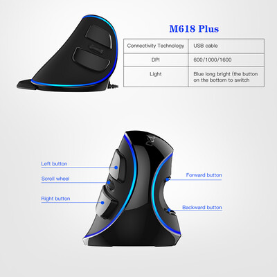 Delux M618 Plus Blue Light Wired Optical Mouse 60010001600 DPI 3 Levels Ergonomic Mouse With 6 Buttons For PC Laptop Desktop 
Delux M618 Plus Blue Light Wired Optical Mouse 60010001600 DPI 3 Levels Ergonomic Mouse With 6 Buttons For PC Laptop Desktop