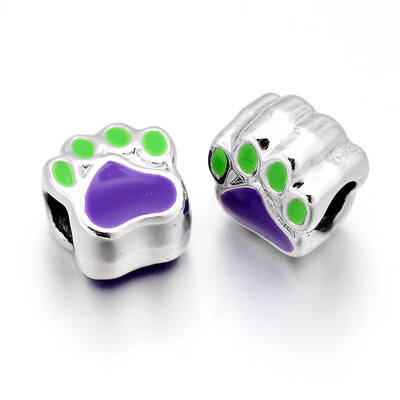 Nickel Free & Lead Free Unfading Silver Plated Alloy Enamel European Beads Large Hole Beads Dog Paw Print BlueViolet
Nickel Free & Lead Free Unfading Silver Plated Alloy Enamel European Beads Large Hole Beads Dog Paw Print BlueViolet