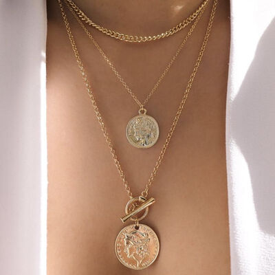 Ethnic Style Female Necklace Portrait Coin Two Round Piece Geometric Pendant Multilayer Gold Necklace Charm Women Wear Jewelry
Ethnic Style Female Necklace Portrait Coin Two Round Piece Geometric Pendant Multilayer Gold Necklace Charm Women Wear Jewelry