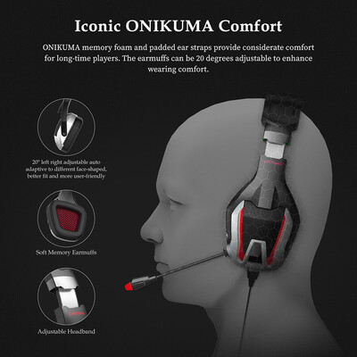 ONIKUMA K12 Game Headphones Over Ear Gaming Headset Noise Reduction Microphone LED Light 35mm AudioUSB PortSplitter Cable Set f
ONIKUMA K12 Game Headphones Over Ear Gaming Headset Noise Reduction Microphone LED Light 35mm AudioUSB PortSplitter Cable Set f