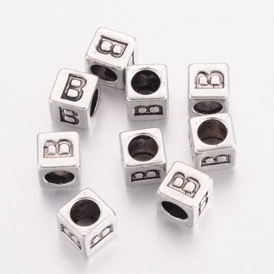 Tibentan Style Alloy European Beads Cube Lead Free & Cadmium Free Antique Silver LetterB 7x7x7mm Hole 45mm
Tibentan Style Alloy European Beads Cube Lead Free & Cadmium Free Antique Silver LetterB 7x7x7mm Hole 45mm